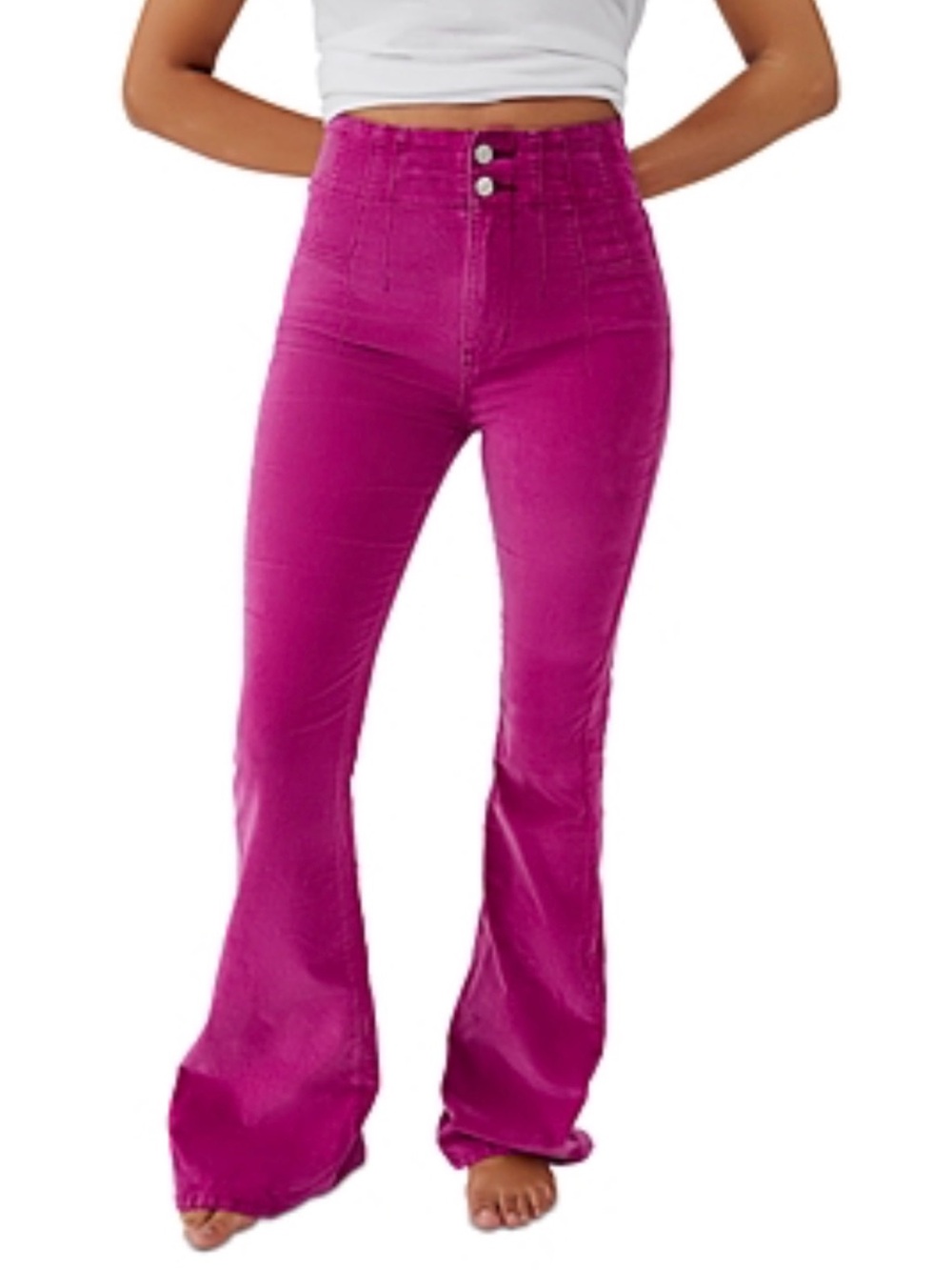 Free People We the Free Size 29 Jayde High Rise Flare Jean Corduroy Cord Pants